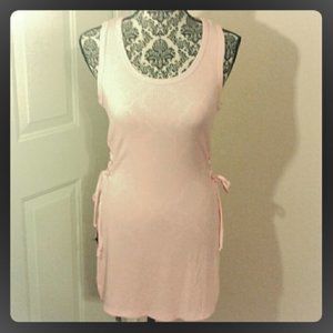 Pink Side Tie Tunic Top